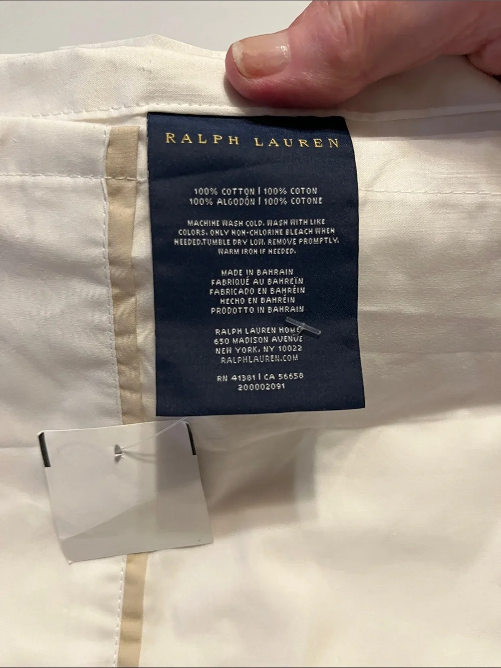 Ralph Lauren Ivory Sheet with Narrow Tan Stripe